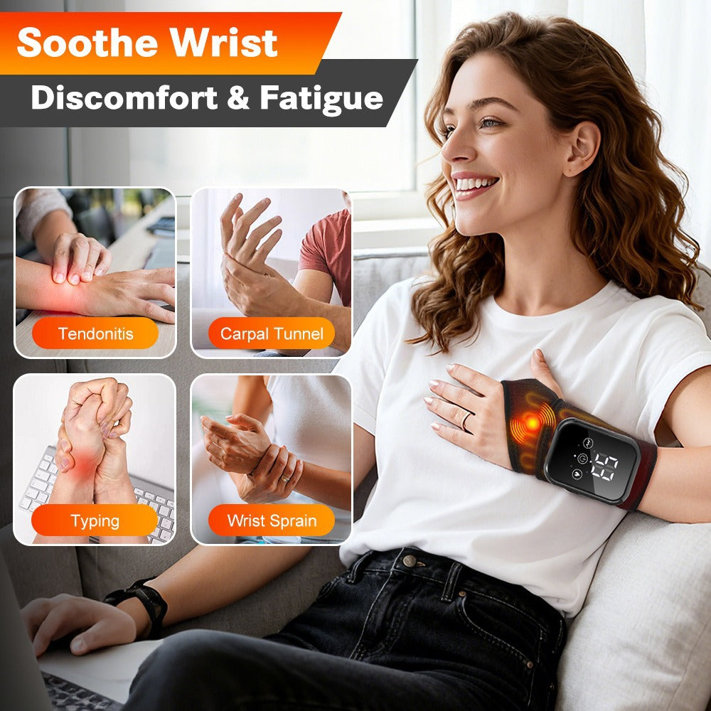 Electric Touchscreen Hand Massager With 3 Vibration Modes And 3 Heat Settings For Wrist Compress null